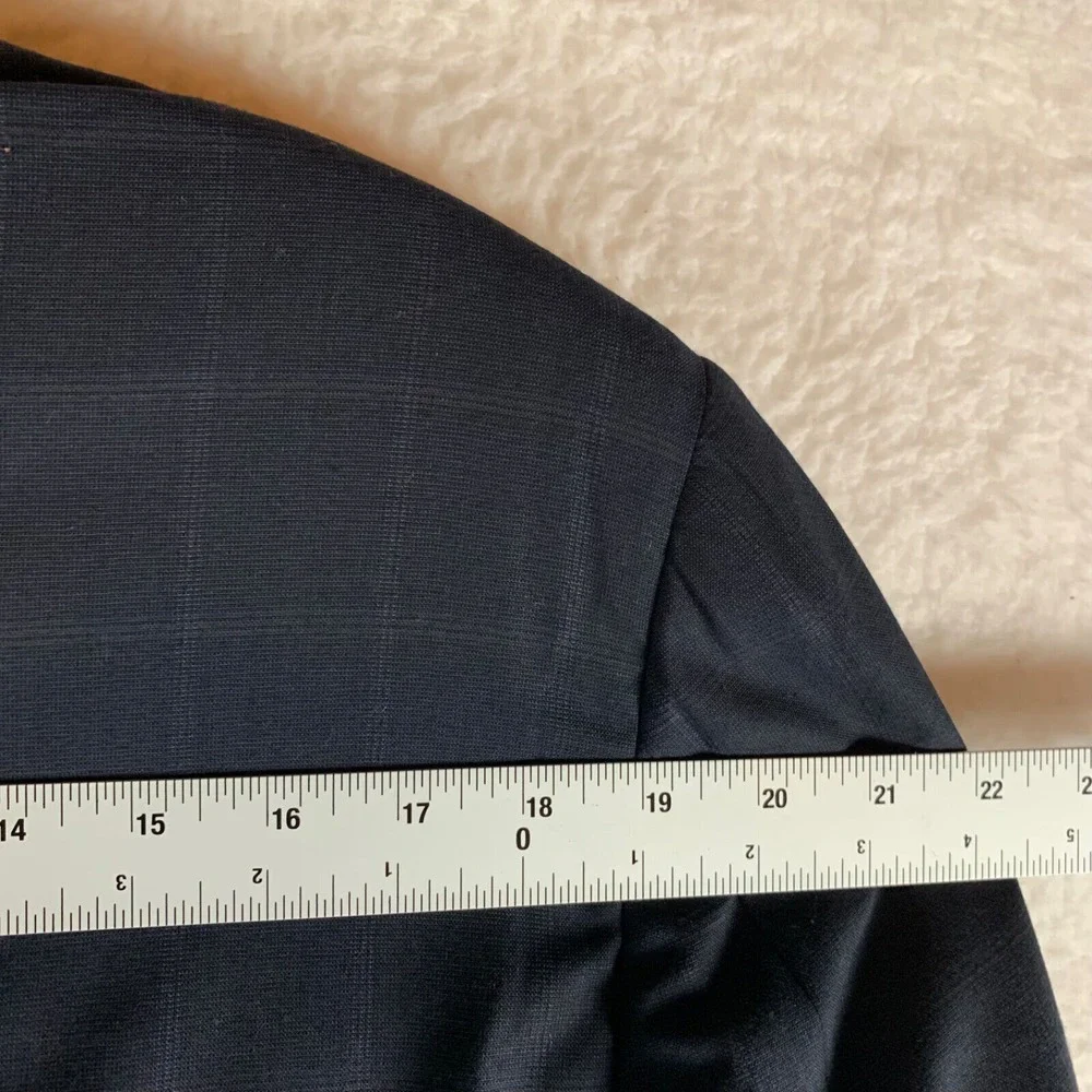 Ermenegildo Zegna Men's 15 Milmil 15 Gray Windowpane‎ Wool Suit Blazer Size 39